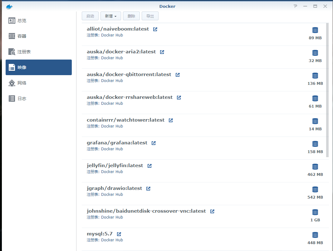群晖-docker映像页.png